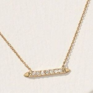 Stella and Dot covet “rebel” diamond bar necklace. 14kt yellow gold. New